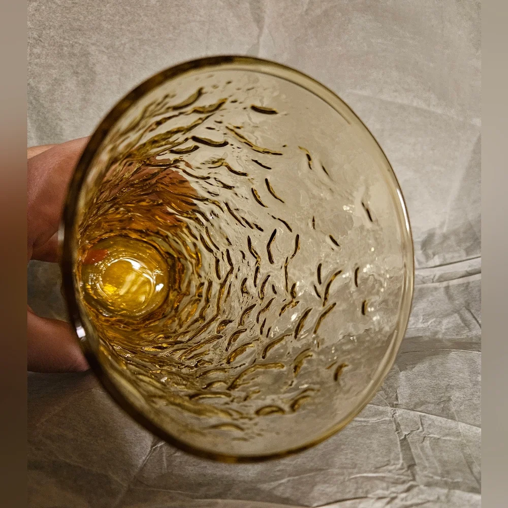 Vintage Anchor Hocking Amber Crinkle Tumbler - Picture 2 of 6